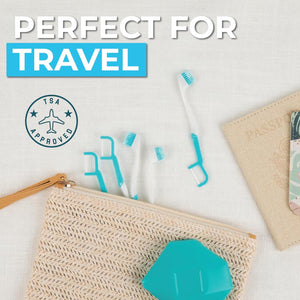 Brushee - The Evolution of Oral Care | 4-in-1 Tool (Paste + Brush + Floss + Pick) | Individually Wrapped | Disposable | Prepasted Travel Toothbrushes | Small Adult Toothbrush - (3-Pack)